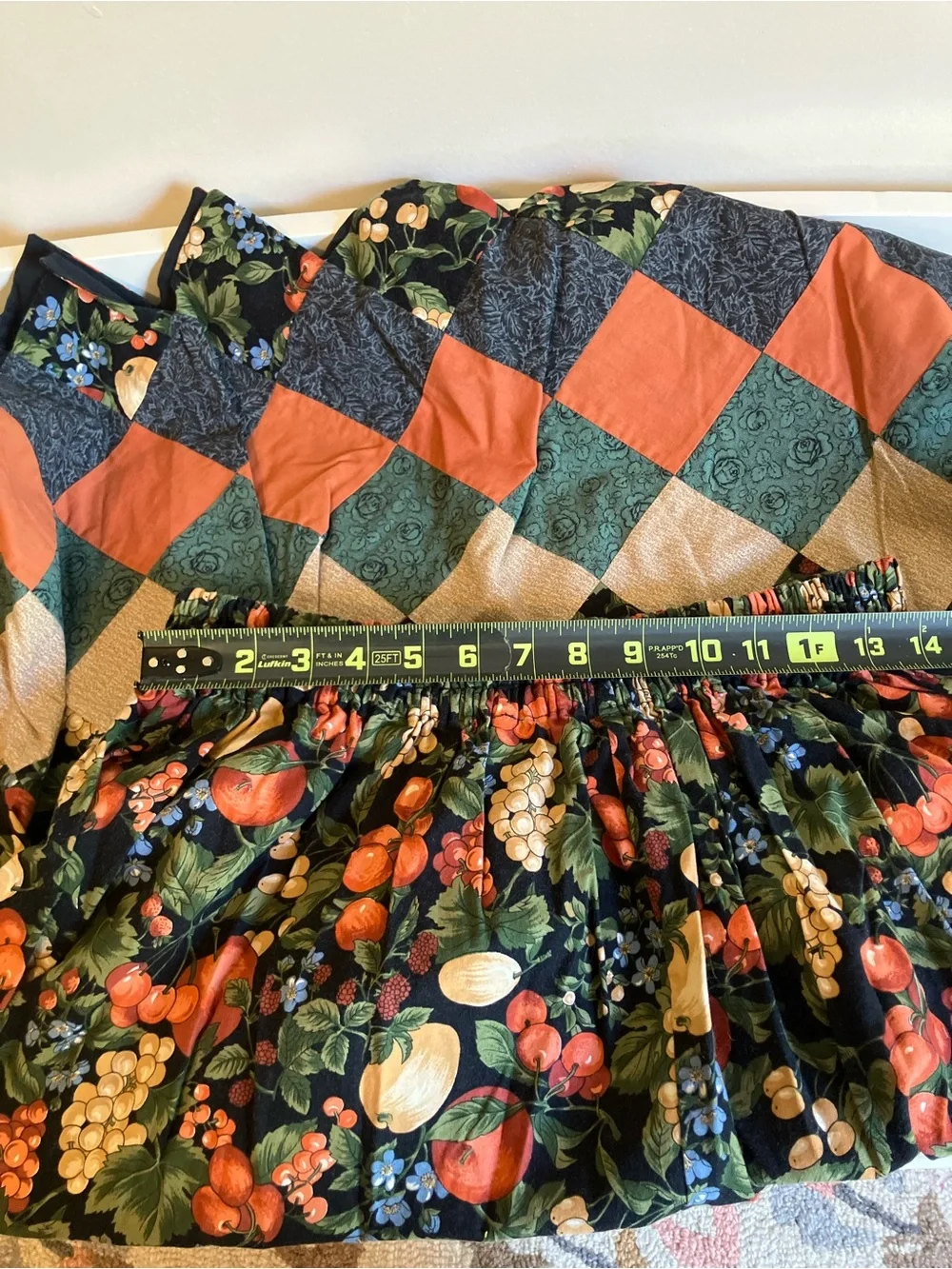 Handmade Patchwork Cotton Midi Skirt - Picture 4 of 4